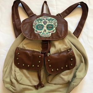 Tan skull backpack